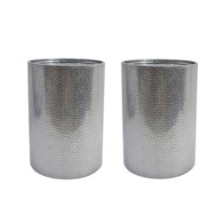 Catalyst - Outdoor Hammered Metal Side Table (Set of 2) - Silver