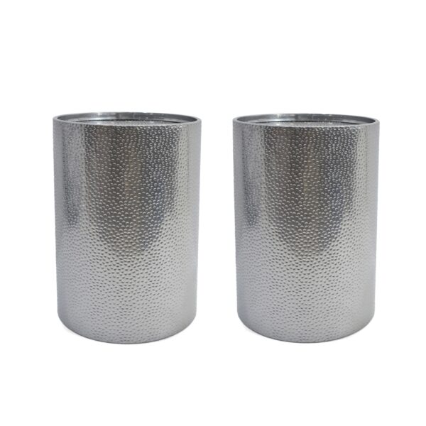Catalyst - Outdoor Hammered Metal Side Table (Set of 2) - Silver