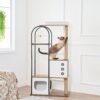 Cat Climbing Frame, Cat Tree, Modern Cat Tower, Multi-Level Cat Condo With 1 Caves, 2 Scratching Posts, Perch, For Indoor Cats - White / Vintage - Image 10