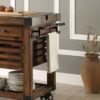Kaif - Distressed Chestnut Kitchen Cart - Chestnut - Image 6