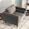 Amber - Velvet Lounge Chair - Brown / Gray - Image 13
