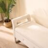Wide Storage Soft Ottoman Bench With Armrests, Footrest Bed End Stool For Living Room, Dorm, Entryway And Bedroom - Beige - Beige - Image 6