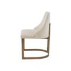 Contemporary Modern Accent Dining Chairs With Antique Gold Metal Frame (Set of 2) - Cream - Image 4