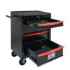 Rolling Metal Tool Chest With 4 Drawers, 20" Steel Storage Cabinet With Ball Bearing Slides - Black / Red - Image 7