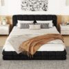 Queen Size Upholstered Platform Bed - Black - Image 2