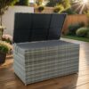 Outdoor Storage Box, 200 Gallon Wicker Patio Deck Boxes With Lid, Outdoor Cushion Storage For Kids Toys, Pillows, Towel - Gray - Image 5