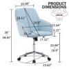 Adjustable Office Chair, Home Bedroom, Ergonomic Swivel Chair, Backrest Seat, Comfortable For Long Sitting - Baby Blue - Image 4