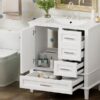 Bathroom Vanity, Modern Bathroom Cabinet With Sink Combo Set, Bathroom Storage Cabinet With A Soft Closing Door And 3 Drawers, Solid Wood Frame - White - Image 25