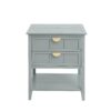 2 Drawer Side Table, American Style, End Table, Suitable For Bedroom, Living Room, Study - Light Gray - Image 7