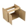 Modern 24" Bathroom Vanity With Ceramic Basin, Wall Mounted Floating Sink Combo, Wooden Storage Cabinet - Oak - Image 13