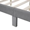 Queen Size Platform Contemporary Upholstered Bed With Storage Drawer - Gray - Image 11