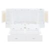 Full Size Murphy Wall Bed With Drawer And Rattan Decoration - White - Image 6