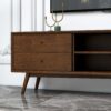 Caroline - Mid-Century Modern Style TV Stand Up To 72" - Brown / Dark Brown - Image 4