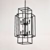 8 Light Metal Lantern Tiered Pendant Hanging Light Fixtures, Industrial Farmhouse Adjustable Height Chandeliers For Dining Room Hallway Foyer Entryway (E12 Bulbs Not Included) - Matte Black - Image 12