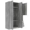 2 Doors Wardrobe Storage For Bedroom With Shelves And 3 Drawers - Gray - Image 6