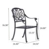 Rectangular 6 Person 84.25" Long Dining Set With Cushions - Gray / Navy - Image 9