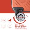 2 Piece Luggage Sets Lightweight Suitcase, Spinner Wheels, (20/14) - Dark Orange - Image 9