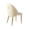 2 Pieces Contemporary Stainless Steel Dining Chair With Upholstery And Leather Backrest - Gold - Image 9