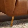 Ava - Genuine Italian Leather Channel Tufted Sofa - Gold / Tan - Image 3