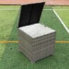 4 Piece Patio Sectional Wicker Rattan Outdoor Furniture Sof Set With Storage Box - Gray / Creme - Image 11