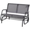 Outsunny - 2 Person Outdoor Glider Bench, Patio Double Swing Rocking Chair Loveseat With Powder Coated Steel Frame For Backyard Garden Porch - Gray - Image 10