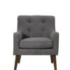 Ryder - Mid Century Modern Woven Fabric Tufted Armchair - Gray - Image 5