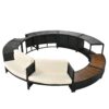 Spa Surround Spa Frame Patio Rattan Sofa Set With Storage Spaces, Mini Sofa And Comfortable Cushion For Patio, Backyard - Beige - Image 22