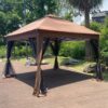 Outdoor 11X 11Ft Pop Up Gazebo Canopy With Removable Zipper Netting, 2 Tier Soft Top Event Tent, Suitable For Patio Backyard Garden Camping Area With 4 Sandbags - Brown - Image 12
