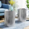 Catalyst - Outdoor Hammered Metal Side Table (Set of 2) - Silver - Image 2