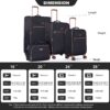 4 Piece Set (16/20/24/28), Softshell Suitcase Spinner Wheels Terylene Luggage Sets Carry On Suitcase Luggage Lightweight Durable Suitcase - Black - Image 3