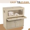 Hamster Cage, Rat Cage Wood With Independent Storage Cabinet, House For Ch" illa With Guinea Pig Hutch And Bridge, Easy View Acrylic Panels, Living Habitat X-Large - Teak - Image 5