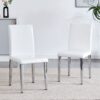 (Set of 4) Backrest Chairs With Silver Metal Legs The Perfect Combination, Suitable For Minimalist And Modern Home Styles - White / Silver - Image 7
