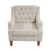 Accent Chair, Living Room Chair, Footrest Chair Set With Vintage Brass Studs, Button Tufted Upholstered Armchair For Living Room, Comfy Reading Chair For Bedroom, Reception Room - Beige - Image 11