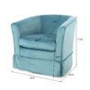 Zeniqua - Upholstered Velvet Swivel Chair With Loose Cover - Blue - Image 3