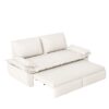 Queen Pull Out Sofa Bed, 3 In 1 Convertible Sleeper Sofa Multifunctional Velvet Loveseat Bed - Beige - Image 10
