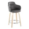 Boyne - Contemporary Fixed Height Counter Stool With Swivel With Round Footrest (Set of 2) - Natural / Gray - Image 2