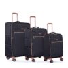 4 Piece Set (16/20/24/28), Softshell Suitcase Spinner Wheels Terylene Luggage Sets Carry On Suitcase Luggage Lightweight Durable Suitcase - Black - Image 6