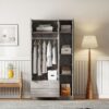 Modern 3 Door Mirror Wardrobe With 2 Drawers And Top Cabinet - Gray - Image 8