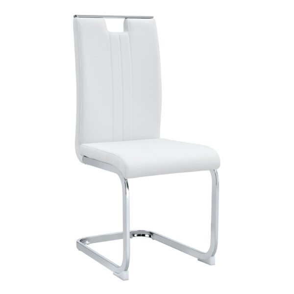 (Set of 4) Material Bow Shaped Chairs Adding Fashion To Minimalist And Contemporary Home Styles - White