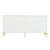 Multi Functional Storage Cabinet, 4 Door Sideboard With Unique Texture, Adjustable Shelves - White - Image 15