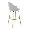 Ahoy - Contemporary Fixed Height Bar Stool Round Gold Footrest (Set of 2) - Light Gray / Gold - Image 4