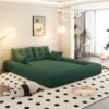Human Dog Bed, Lazy Sofa Couch, Multifunctional Foldable Sofa Bed, 3 In 1 Teddy Fabric Sleeper Sofa Bed For Living Room Guest Bed, Playroom - Green - Image 5