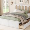 Queen Size Platform Bed With With 2 Big Drawers Twin Size Trundle - White - Image 6