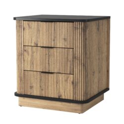Multi Functional 3 Drawer Nightstand, Perfect For Storing Items Of Different Heights, A Perfect Combination Of Nature And Fashion - Black