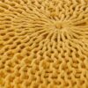 Bordeaux - Knitted Cotton Round Pouf Versatile Ottoman And Floor Cushionf - Yellow - Image 3