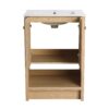 Modern 24" Freestanding Bathroom Vanity With Ceramic Sink And Soft Closing Doors - Oak - Image 18