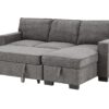 Estelle - Reversible Sleeper Sectional With Storage Chaise Drop-Down Table 2 Cup Holders And 2 USB Ports - Dark Gray - Image 3