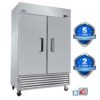 54" Commercial Freezer 49 Cu.Ft With 2 Solid Door Reach-In Freezers Stainless Steel Etl Approved Upright Freeze Storage - Silver - Image 2