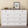 Full Solid Pine Murphy Bed Chest With Charging Station And Large Storage Drawer For Home Office Or Small Room - White / Walnut - Image 5