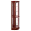 6 Shelf Lighted Corner Curio Cabinet With Adjustable Tempered Glass Shelves And Mirror Back (E26 Light Bulb Not Included) - Cherry - Image 9
